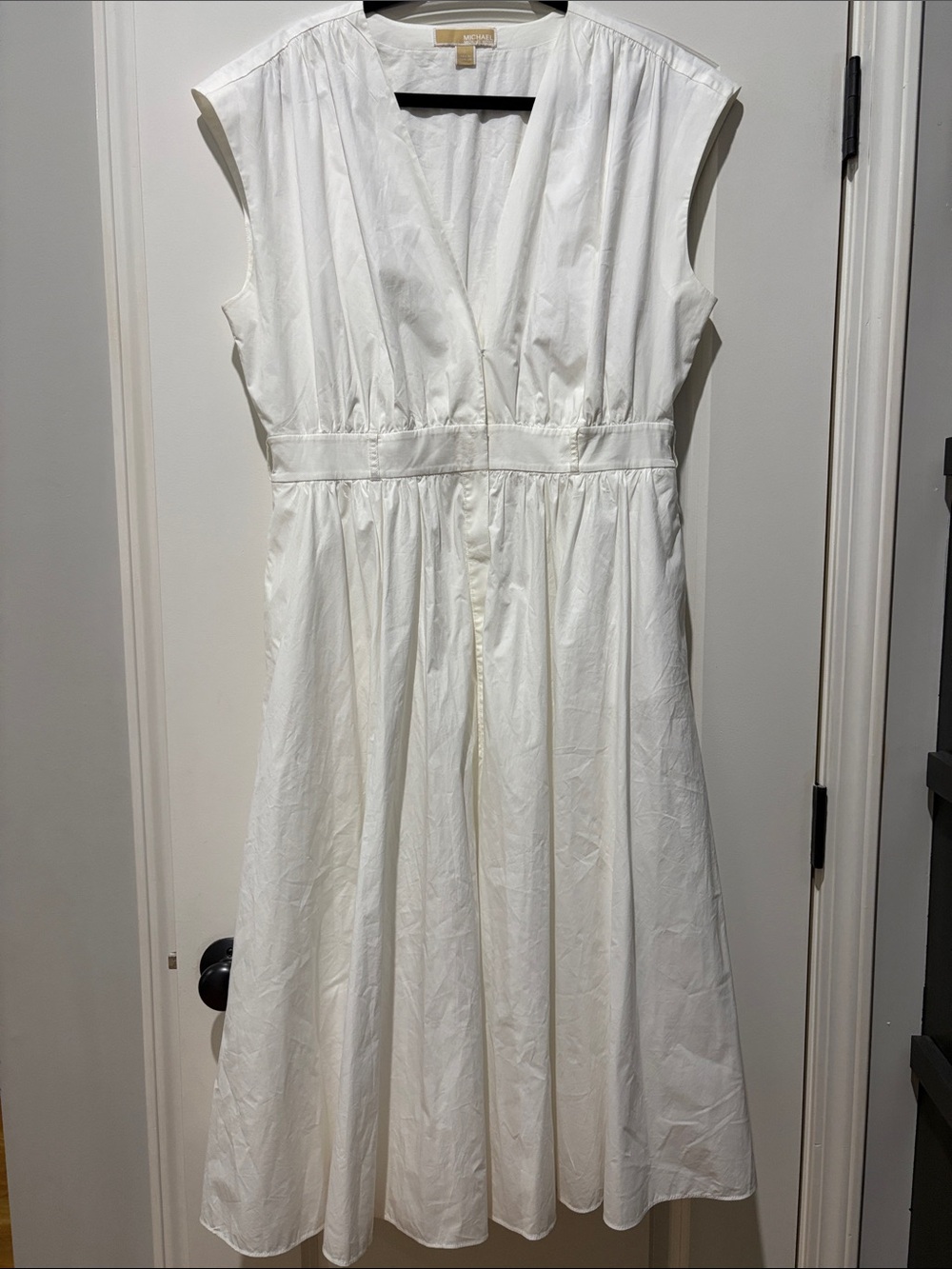🤍 NWT Michael Michael Kors White Wrap Midi Dress – Size Large – MSRP $295 - Picture 6 of 8